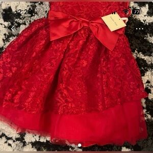 Sold sold sold Red Lace Dress with Bow